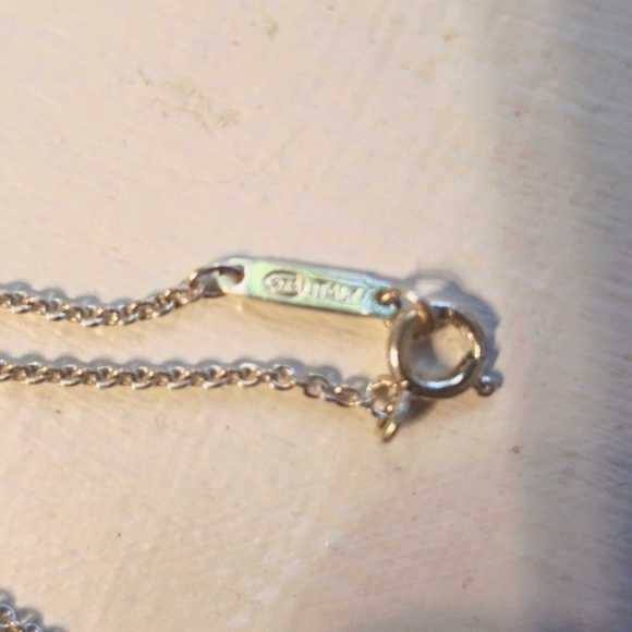 Tiffany & Co. Italian sterling 16" chain with signature diamond-shape charm. - Picture 5 of 7